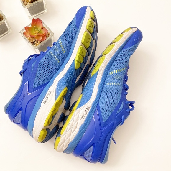 ASICS | Gel Cummulus 24 Blue Lime Green Running Workout Walking Sneakers SIZE 9 - Picture 4 of 7